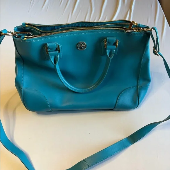 Tory Burch Blue Satchel - Picture 8 of 10